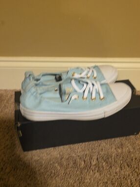 Converse Light Blue Canvas Low Top Sneakers